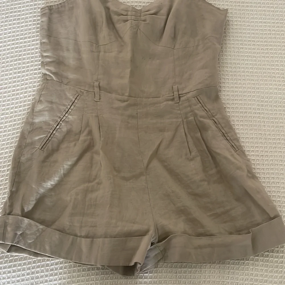 Beige Linen Romper - Picture 3 of 7